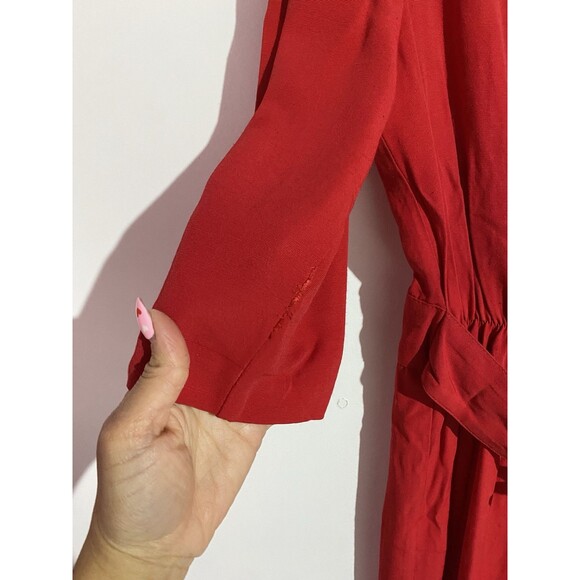 Vtg 80s Blazer Dress Small? Red Double Breasted Retro Office Cocktail Old Money - Picture 6 of 14